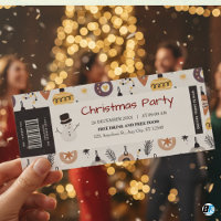 Christmas Party with Barcode & DJ Name, Entry Pass