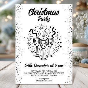 Christmas Party with Champagne Glasses Invitation