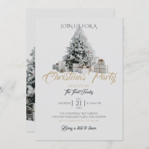 Christmas Party with Tree and Presents Invitation 