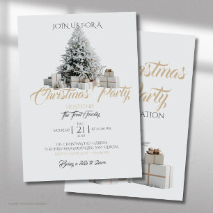 Christmas Party with Tree and Presents Invitation