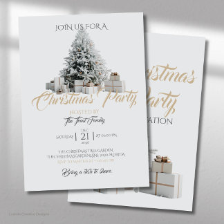 Christmas Party with Tree and Presents Invitation