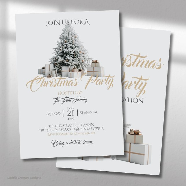 Christmas Party with Tree and Presents Invitation  (Creator Uploaded)