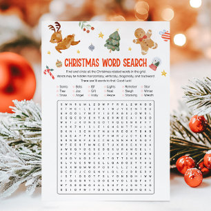 Christmas Party Word Search Game Holiday Card