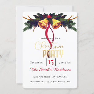 Christmas Party Wreath Invitation