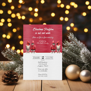 Christmas Partytime in Red & White Invitation
