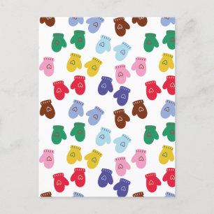 Christmas Pastel Cosy Winter Gloves Holiday Postcard
