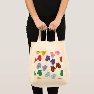 Christmas Pastel Cosy Winter Gloves Tote Bag