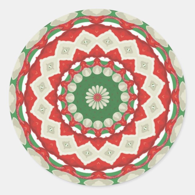 Christmas Patchwork Classic Round Sticker (Front)