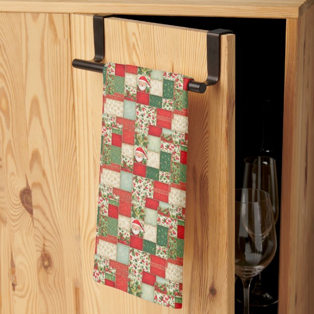Christmas Patchwork Tea Towel (Thirds Fold)