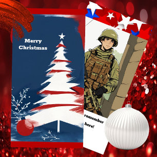 Christmas Patriotic Holiday USA Photo Card
