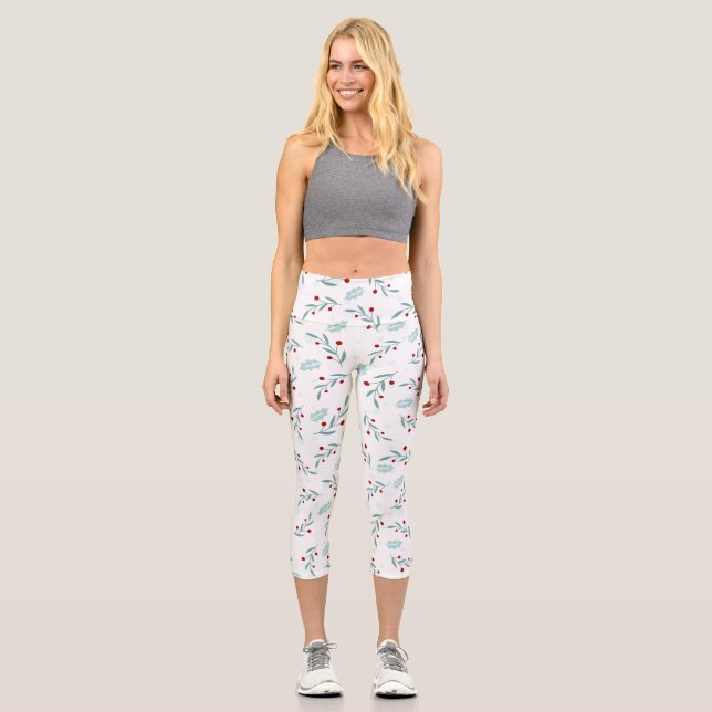 Christmas Pattern 112 Capri Leggings (Front)
