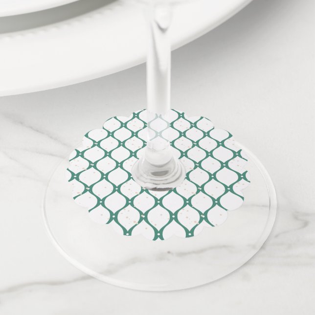 Christmas Pattern 120 Wine Glass Tag (Close Up)