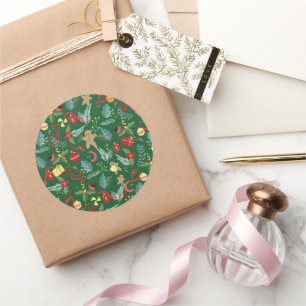 Christmas Pattern 5 Classic Round Sticker