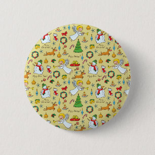 Christmas pattern 6 cm round badge