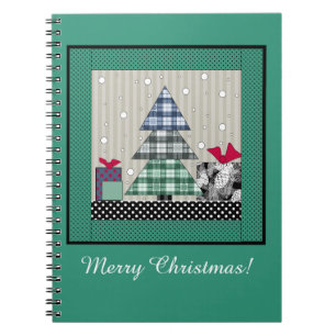 Christmas pattern, applique, new year, christmas notebook
