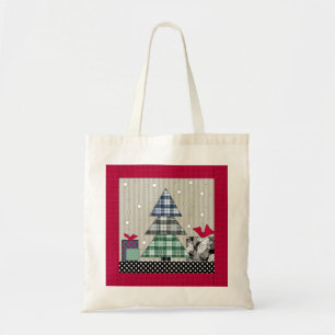 Christmas pattern, applique, new year, christmas   tote bag