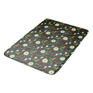 Christmas pattern bath mat