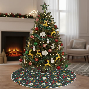 Christmas pattern brushed polyester tree skirt