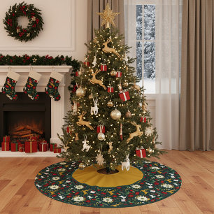 Christmas pattern brushed polyester tree skirt