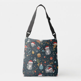 Christmas Pattern Cats Crossbody Bag