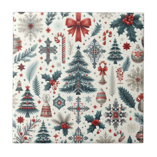Christmas Pattern Ceramic Tile