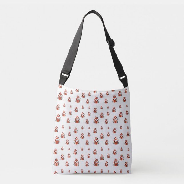 Christmas pattern - Cute red fox seamless pattern Crossbody Bag (Front)