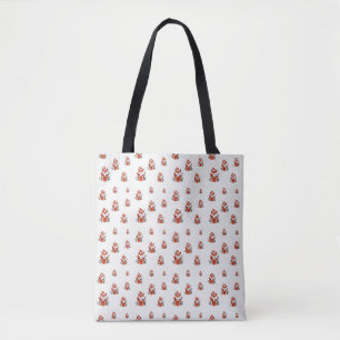 Christmas pattern - Cute red fox seamless pattern Tote Bag