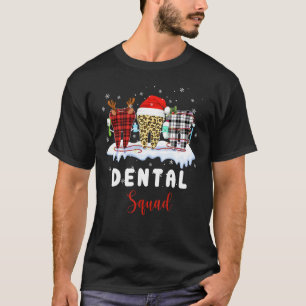 Christmas Pattern Dental Squad Cute Teeth Santa Ha T-Shirt