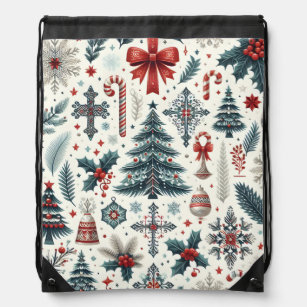 Christmas Pattern Drawstring Bag