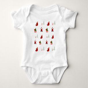 Christmas Pattern Fun Baby Bodysuit