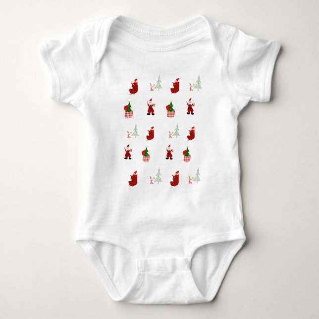 Christmas Pattern Fun  Baby Bodysuit (Front)
