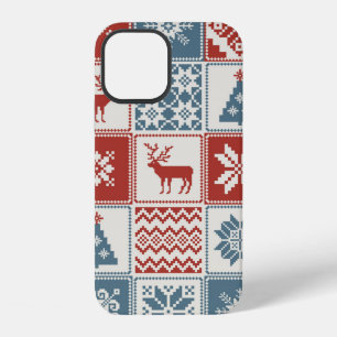 Christmas pattern in patchwork style. Traditional iPhone 12 Case