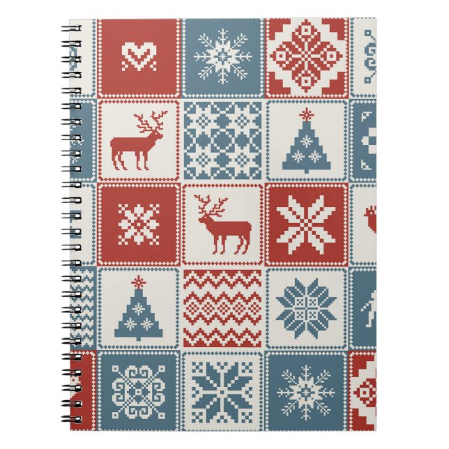 Christmas pattern in patchwork style. Traditional  Notebook (Front)