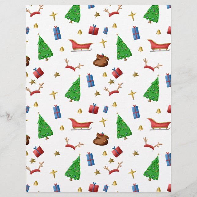 Christmas pattern in white and black scrapbook (Front)