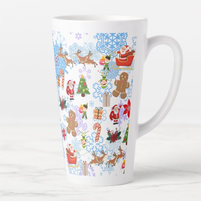 Christmas Pattern Latte Mug (Right)