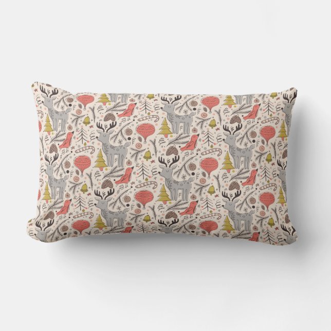 Christmas pattern  lumbar cushion (Front)