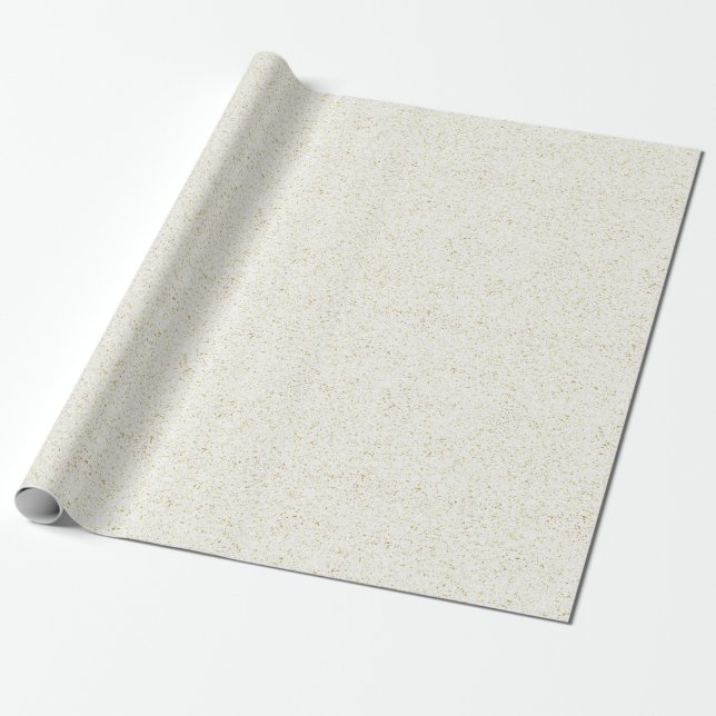 Christmas Pattern Of Golden Splatters Wrapping Paper (Unrolled)