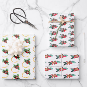 Christmas pattern ornament sumie wrapping paper sheet