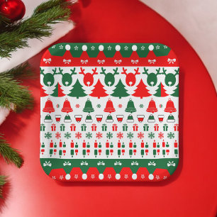 Christmas Pattern  Paper Plate