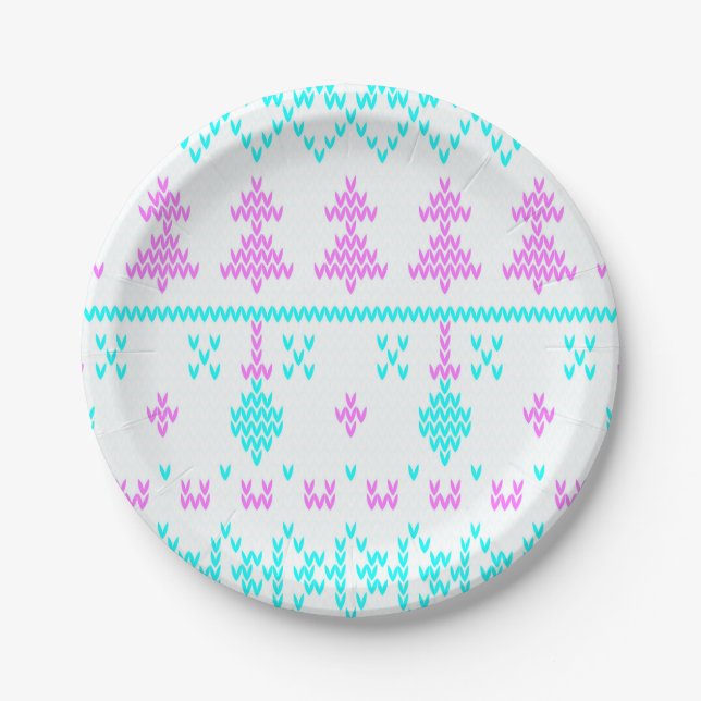 Christmas pattern paper plate (Front)