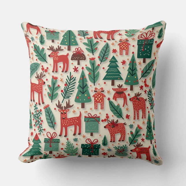 Christmas pattern pillow cushion (Front)