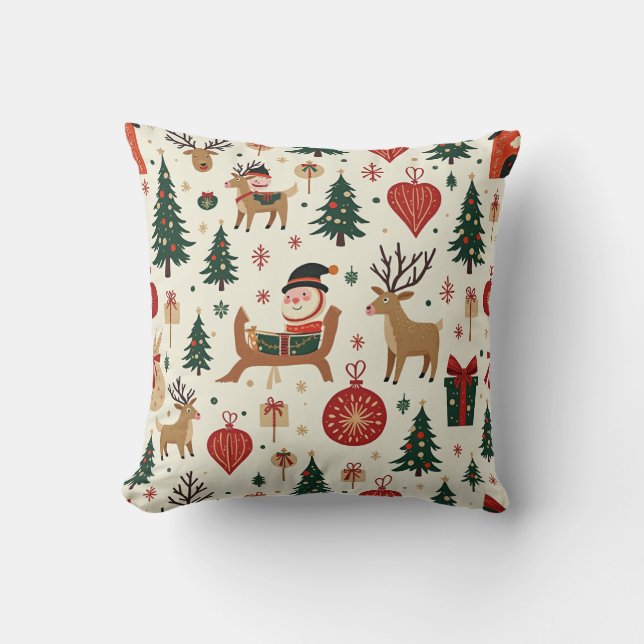 christmas pattern pillow cushion (Front)