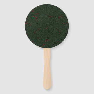 Christmas Pattern Pine Needles and Red Berries Hand Fan