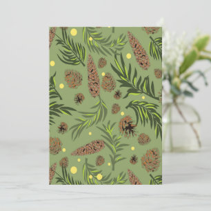 Christmas Pattern, Pine Snow 11 Thank You Card