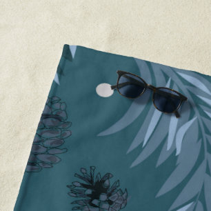 Christmas Pattern, Pine Snow 12 Beach Towel