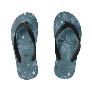 Christmas Pattern, Pine Snow 12 Kid's Thongs