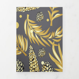 Christmas Pattern, Pine Snow 2 Tri-Fold Holiday Card