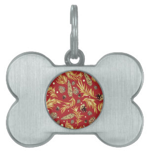 Christmas Pattern, Pine Snow 3 Pet ID Tag