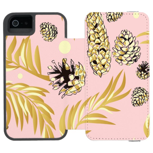 Christmas Pattern, Pine Snow 4 Incipio iPhone Wallet Case (Folio Open)