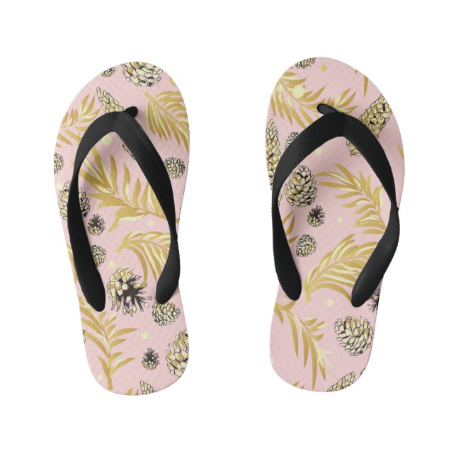 Christmas Pattern, Pine Snow 4 Kid's Thongs (Footbed)